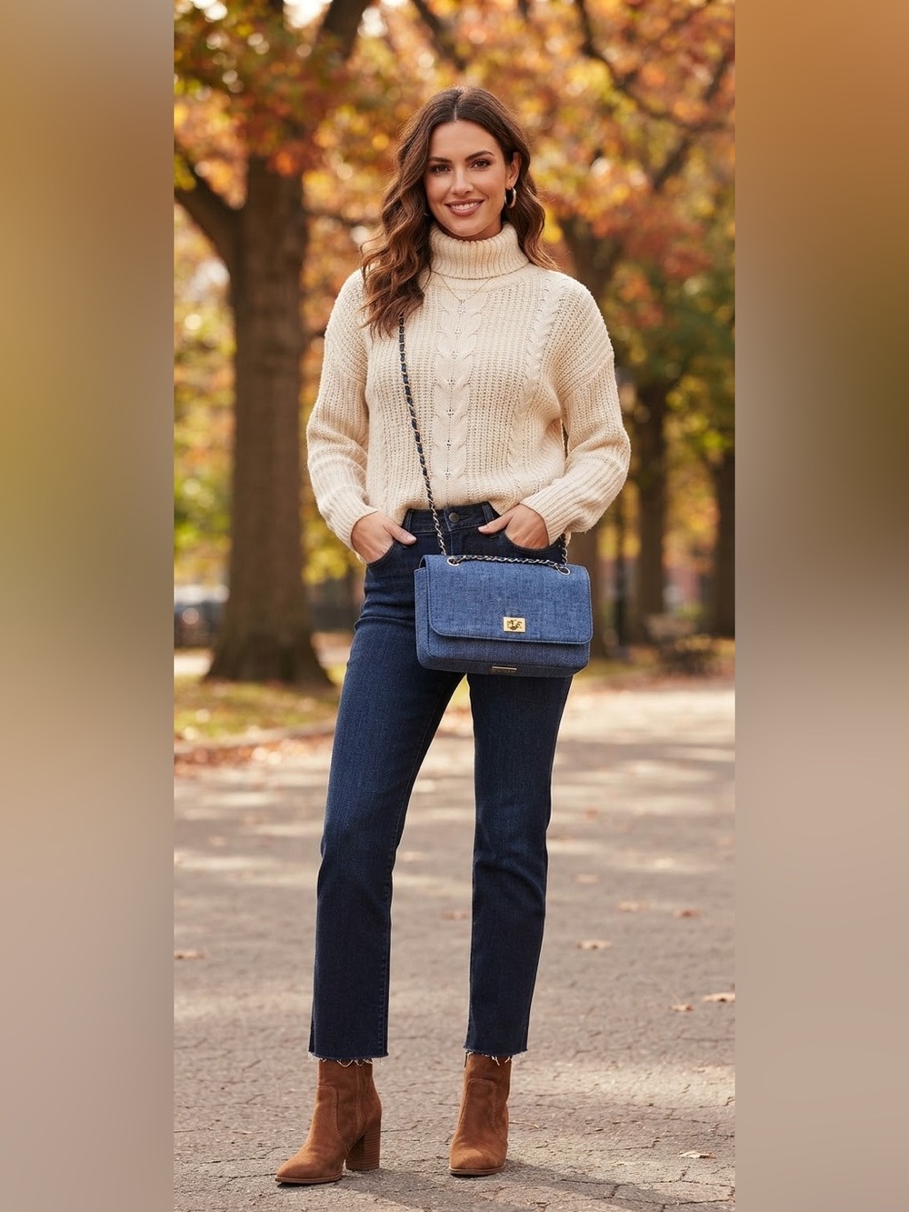 Caprese Textured Crossbody Bag, Blue Denim Textured Material